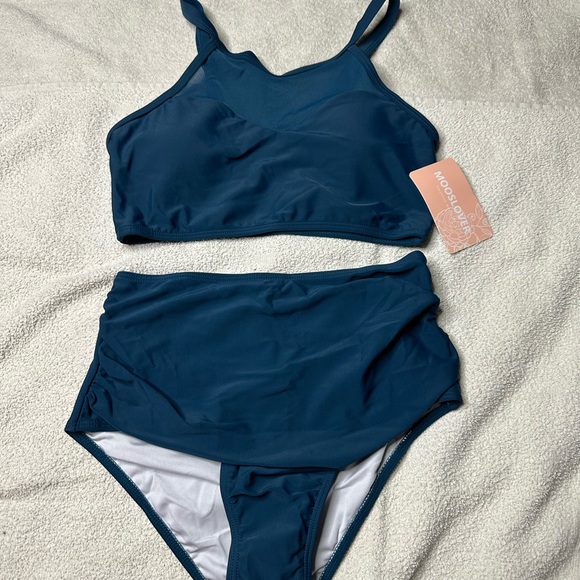 Mooslover Women’s  High Neck Mesh Bikini High Waisted Size Small - Picture 1 of 8